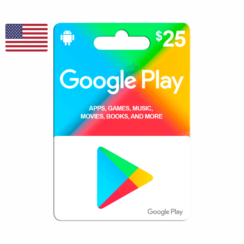 Google Play Gift Card 25 Games Caxas