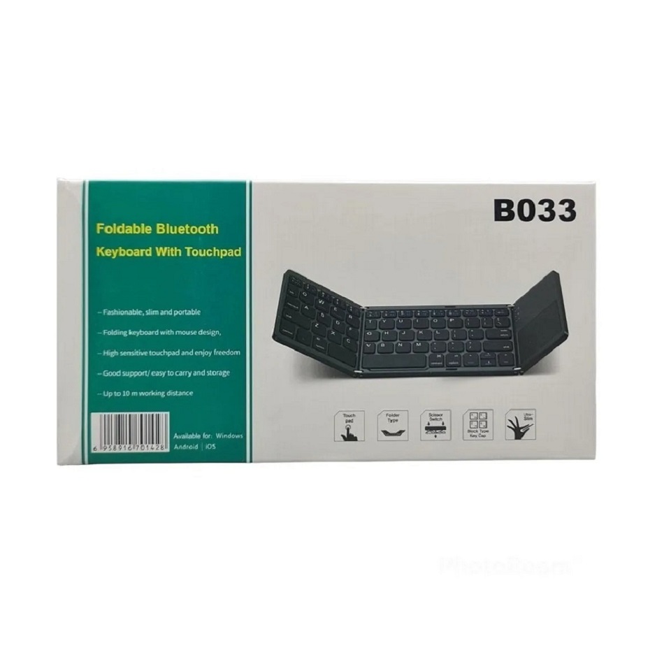 Gimibox Teclado Bluetooth plegable, tamaño de bolsillo, portátil, mini  teclado inalámbrico BT con panel táctil para Android, Windows, PC, tableta,  con